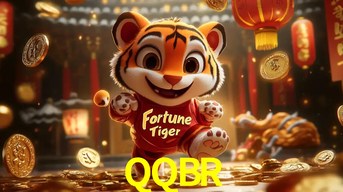 O alegre personagem do Fortune Tiger correndo sobre um caminho de moedas de ouro, simbolizando os grandes prêmios e a diversão do popular jogo de slot do QQBR.