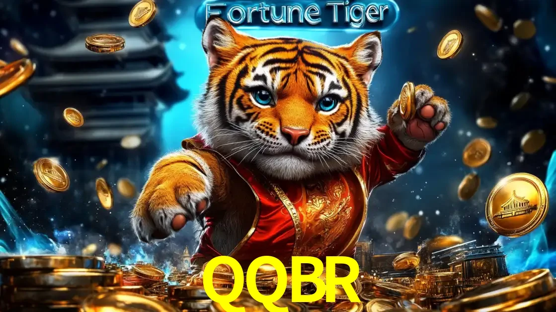 Imagem promocional do jogo de slot Fortune Tiger, com um tigre majestoso em traje tradicional cercado por uma fortuna em moedas de ouro, disponível agora no cassino QQBR.